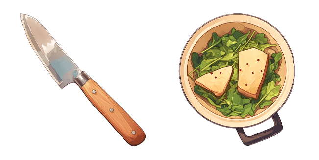 cooking knife and salad custom cursor