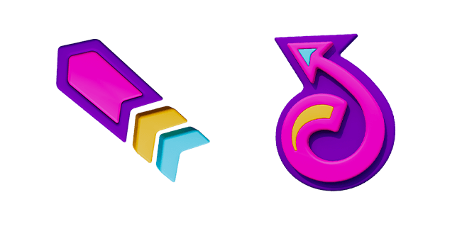 cool y2k purple arrows 3D custom cursor