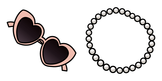 coquette aesthetic heart glasses pearl necklace custom cursor