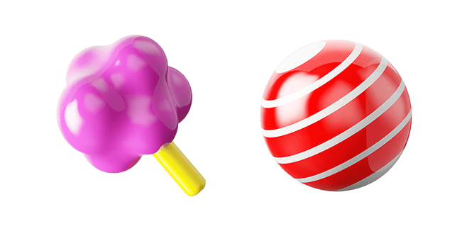 cotton candy & mint candy 3D custom cursor