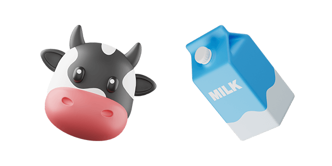 cow & milk 3D custom cursor