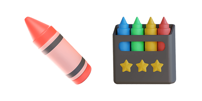 crayons 3D custom cursor