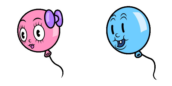 cuphead balloons pink blue animated custom cursor