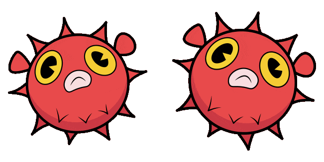 cuphead pufferfish animated custom cursor