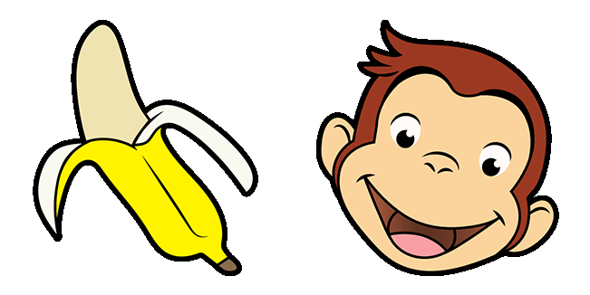 curious george banana animated custom cursor