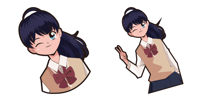 cute anime school girl winking custom cursor