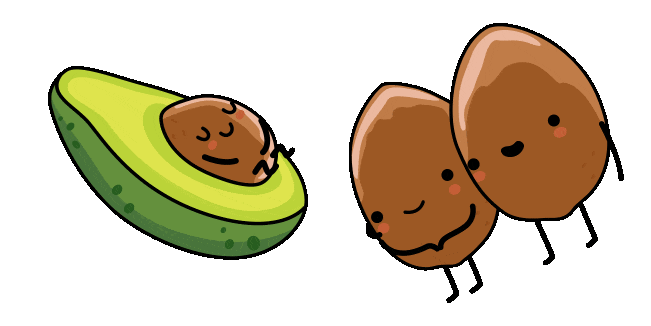 cute avocado family animated custom cursor