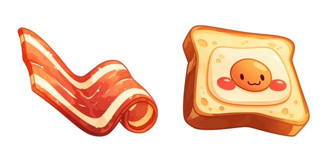 cute bacon egg toast custom cursor