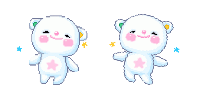 cute bear dancing pixel animated custom cursor