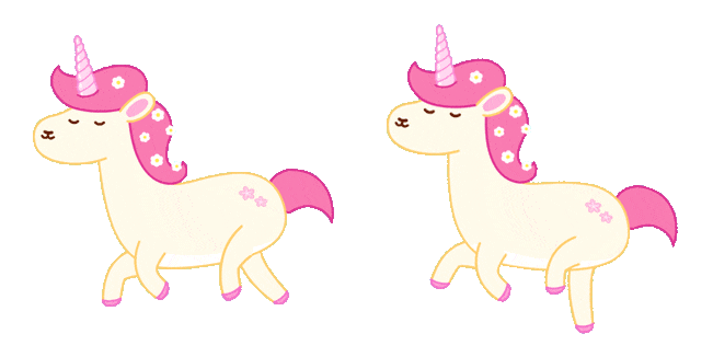 cute beige unicorn animated custom cursor