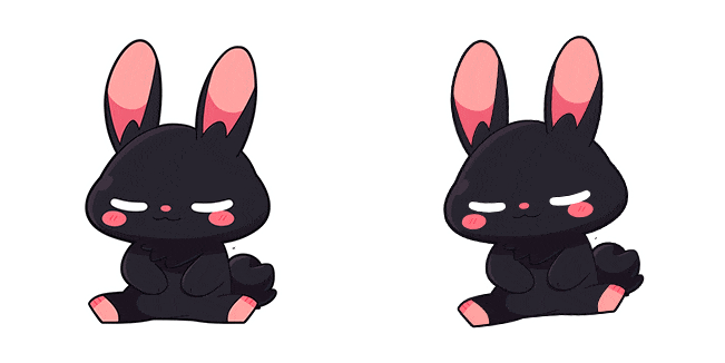 cute black bunny animated custom cursor