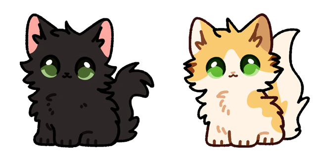 cute black cat and cream kitten custom cursor