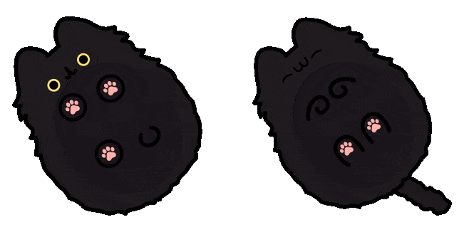 cute black cat walking animated custom cursor