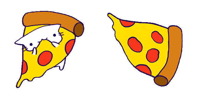 cute cat eating pizza animated custom cursor