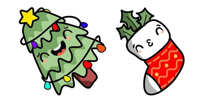 cute christmas tree sock custom cursor