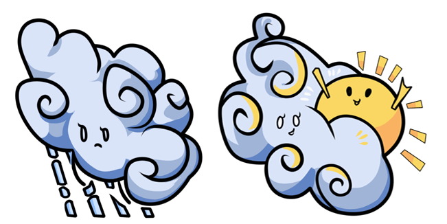 cute cursors cloud sun custom cursor