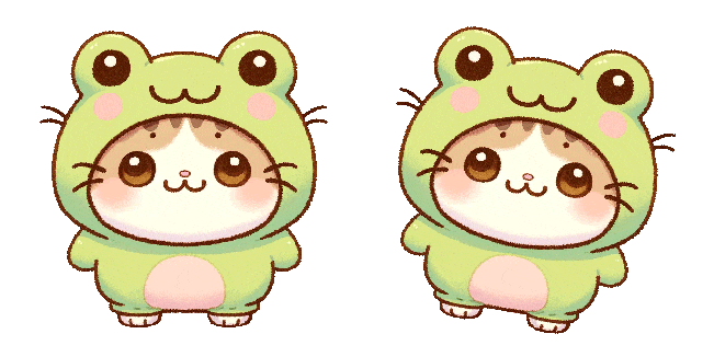 cute frog costume cat animated custom cursor