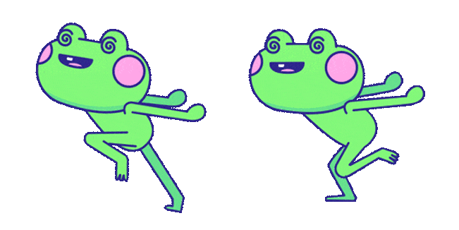 cute frog running animated custom cursor