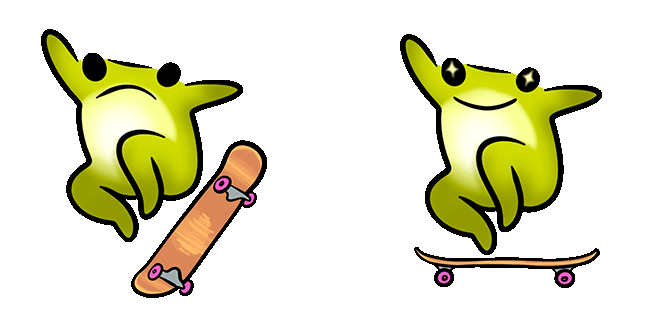 cute frog sk8 animated custom cursor