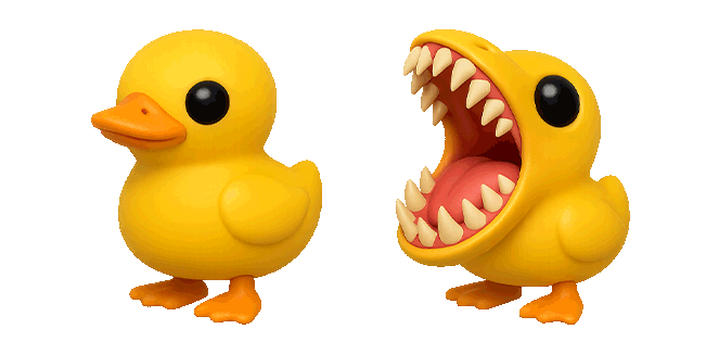 cute & furious yellow duck animated custom cursor