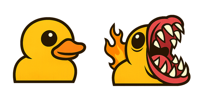 cute furious yellow duck custom cursor