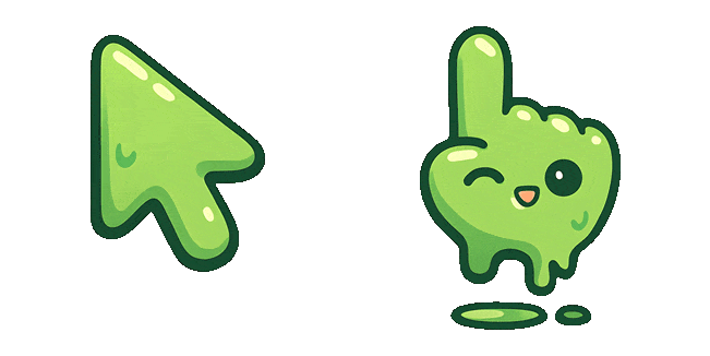 cute green liquid slime animated custom cursor