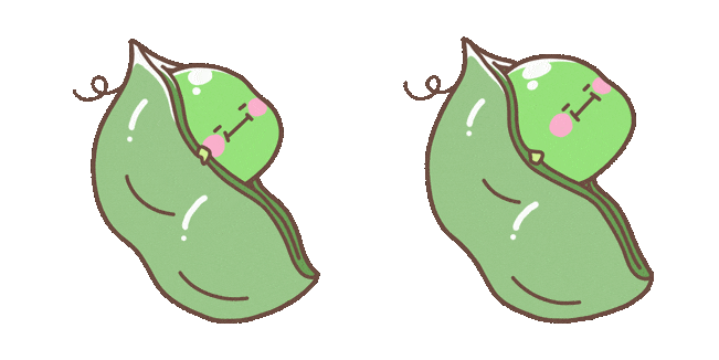 cute green pea animated custom cursor