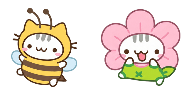 cute kitty bee and flower costume custom cursor