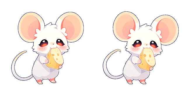 cute mouse eating cheese animated custom cursor