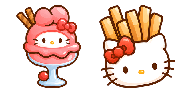 cute my melody & hello kitty foodie custom cursor