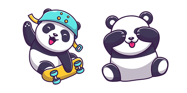 cute panda having fun custom cursor