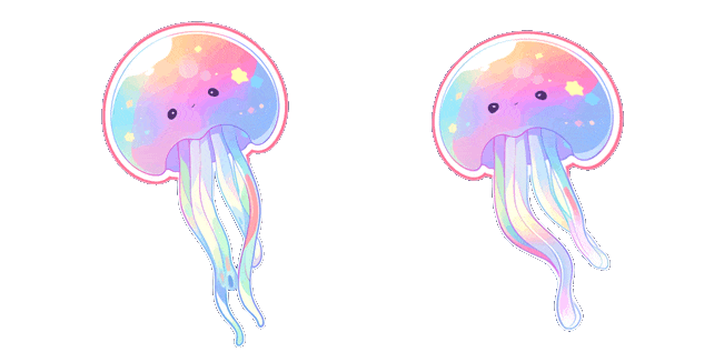 cute pastel jellyfish animated custom cursor