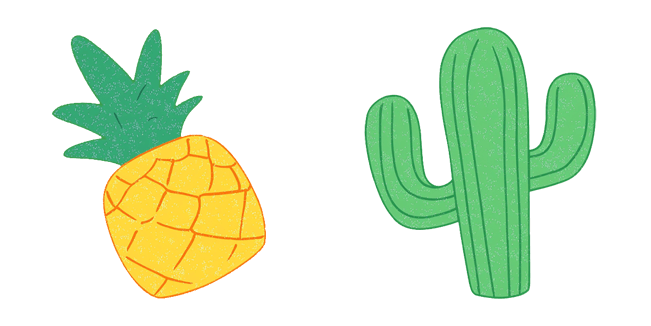 cute pineapple and cactus custom cursor