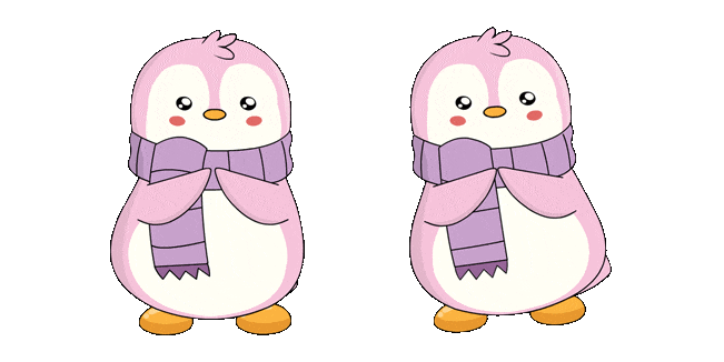 cute pink penguin dancing animated custom cursor