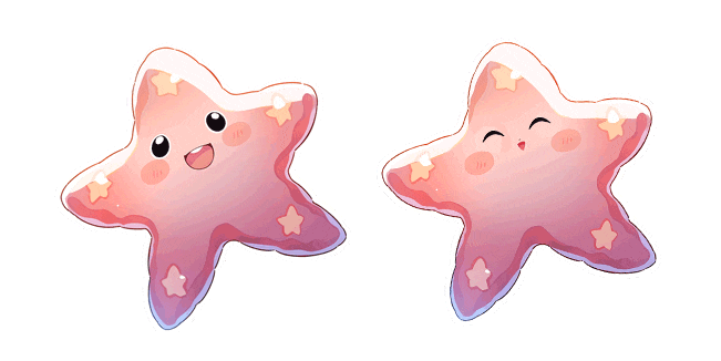cute pink starfish animated custom cursor