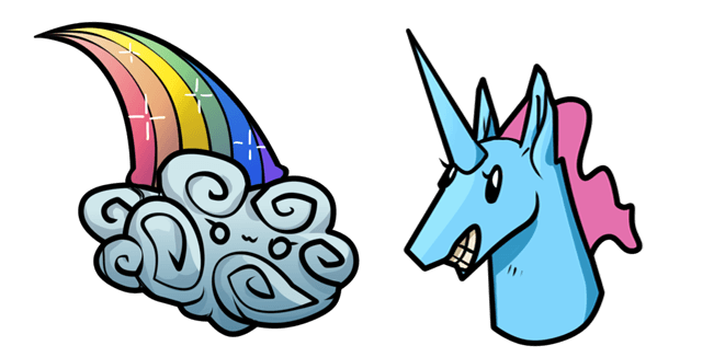 cute cursors rainbow unicorn custom cursor