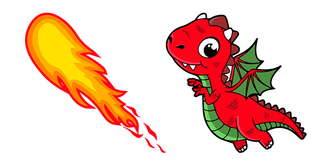 cute red dragon fireball custom cursor