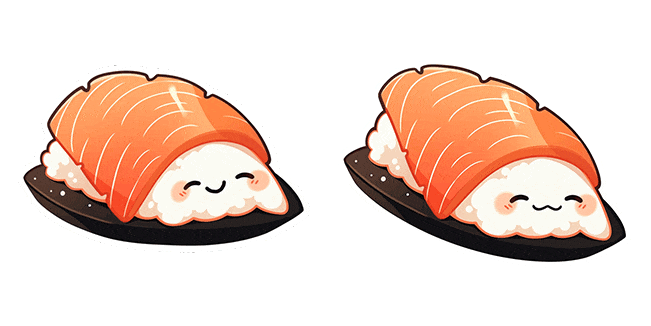 cute salmon nigiri sushi animated custom cursor