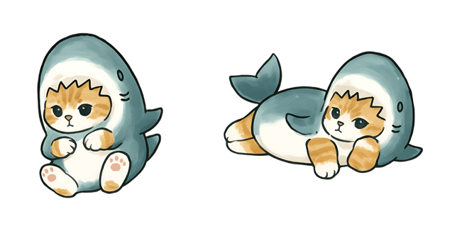 cute shark cat custom cursor