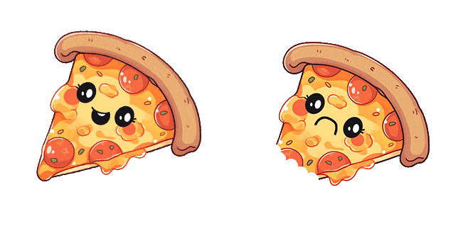 cute slice of pizza animated custom cursor