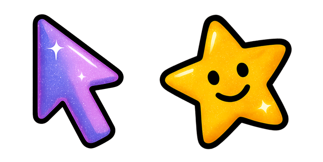 cute star purple arrow custom cursor