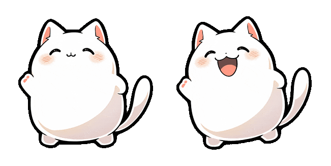 cute white cat waving paw animated custom cursor