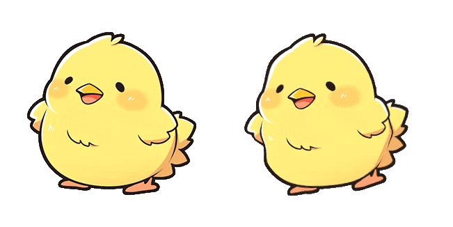 cute yellow chick animated custom cursor