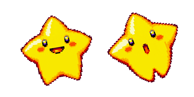 cute yellow star pixel animated custom cursor