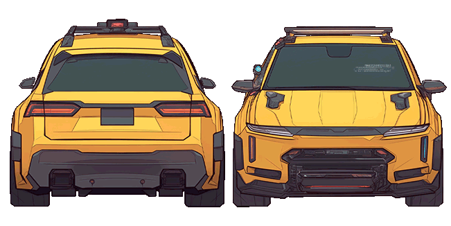 cyberpunk 2077 yellow taxi car animated custom cursor