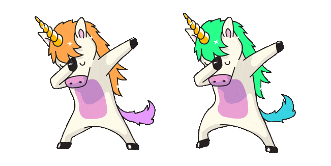 dabbing unicorn animated custom cursor