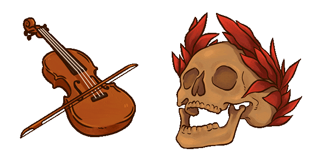 dark academia violin skull animated custom cursor