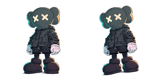 dark kaws animated custom cursor