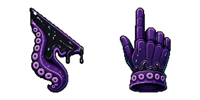dark octopus tentacle pixel custom cursor