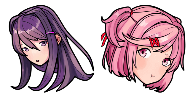 Moody anime ddlc natsuki with red clip in sideways hairspike crossing her  face on Craiyon